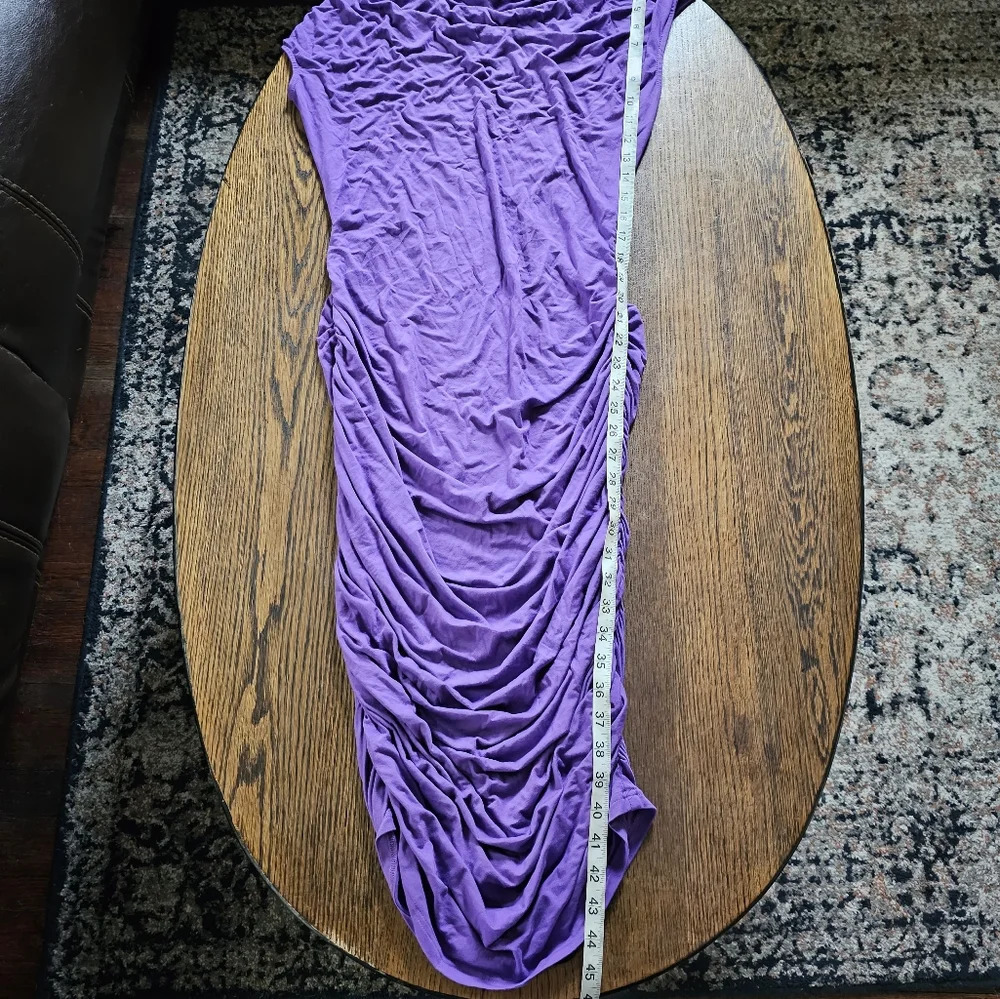 OUGES Purple Scoop Neck Sleeveless Ruched Casual … - image 8